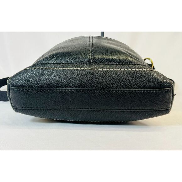 The Sak Iris Black Pebbled Leather Crossbody Shoulder Bag Boho Adjustable Basic - Picture 3 of 11